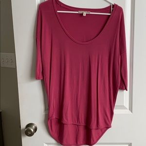 Pink 3/4 Scoop Neck Top